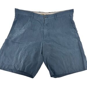 Tommy Bahama Mens 100% Silk Shorts Blue Size 38 Casual Beach Vacation